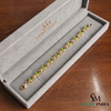 Natural Oval Peridot Bracelet with Diamond Flower Links for Women – August Birthstone Jewelry