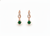 1.80 carat Gold Swirl Diamond Earrings with Round Natural Emerald Drops Gift for her