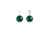 Emerald Dangle Earrings 14k Gold Round Cabochon May Birthstone