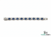 Luxury Oval cut Blue Sapphire Diamond Halo Tennis Bracelet for Women