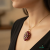 Classic Cabochon Natural Ruby Floral Pendant Necklace – Elegant Fine Jewelry