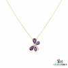 Statement Pear Amethyst and diamond Butterfly Pendant in 14k and 18k Gold Fine Jewelry