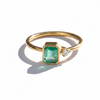 1 Carats Emerald Cut Natural May Birthstone Emerald Solitaire Ring - Women Wedding Gift Ring