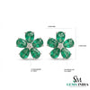 Luxury Pear Cut Emerald Floral Earrings in 14K Gold – Gift for Her