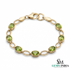 Natural Oval Peridot Link Bracelet in 14K Gold – Fine Gemstone Jewelry