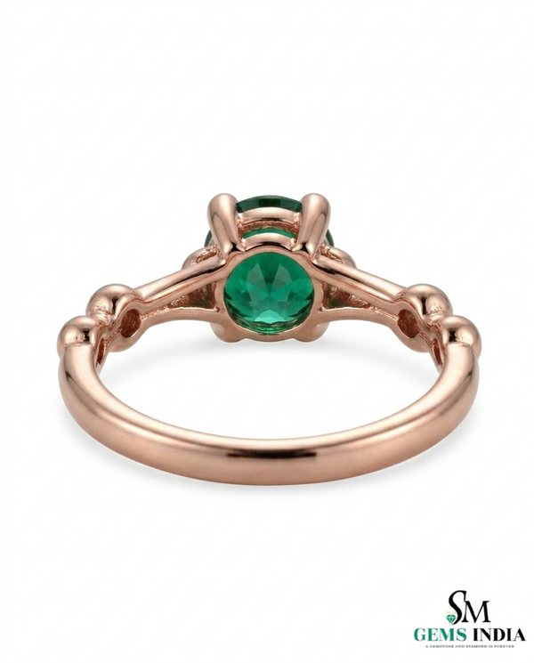 2 Karat Herzform-Smaragd- und Diamantring aus 14 Karat Gold, Smaragd-Verlobungsring