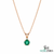Round Cut Emerald Diamond Pendant Necklace – Minimalist Fine Jewelry
