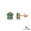 Minimal Emerald Stud Earrings in 14K Gold – Everyday Fine Jewelry