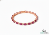 Elegant Oval shape Natural Ruby Bracelet with Diamond Accents – Timeless Luxury