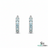 Natural Aquamarine Hoop Earrings - Elegant Blue Gemstone Jewelry
