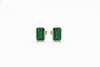 1.50 carat Emerald Cut Natural Emerald Green Stud Earrings Gold Minimalist Style