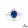 Oval Cut Sapphire Diamond Engagement Ring in 14k and 18k Gold -sapphire engagement ring