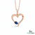 Oval shape Blue Sapphire & Diamond Heart Pendant - Fine Gold Jewelry
