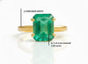 2.20 Carats Emerald Cut&nbsp;Natural Emerald Solitaire Ring For Women Anniversary Gift