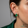Teardrop Emerald & Diamond Stud Earrings – Elegant Fine Jewelry