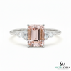 Emerald Cut Morganite & Diamond Engagement Ring in 14k and 18k Gold