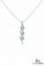 Elegant Three Stone Aquamarine Infinity Swirl Pendant - March Birthstone Jewelry