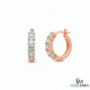 Natural Aquamarine Hoop Earrings - Elegant Blue Gemstone Jewelry