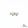 Elegant Marquise Emerald Leaf Branch Ring - - Unique Statement Jewelry