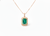 7.10 carat Glamorous Emerald and Diamond Halo Pendant Sparkling Double Diamond Halo