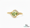 Peridot & Diamond Wave Ring – Elegant Gemstone Statement Ring