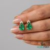 Teardrop Emerald & Diamond Stud Earrings – Elegant Fine Jewelry