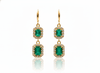 6.50 carat Emerald Cut Natural Emerald Drop Earrings In 14k Solid Gold Minimalist Elegant Design Anniversary gift