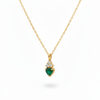 1.90 carat Natural Emerald Heart Pendant with Diamond Accents in 14k Gold