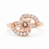 Round Morganite & Diamond Swirl Ring – Round cut Morganite ring