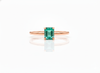 14k Solid Gold Emerald Ring: Octagon Solitaire Design - May Birthstone Ring
