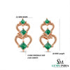 Princess Cut Emerald Heart Earrings in Gold – Romantic Jewelry