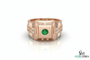 Natural Emerald ring for men's in 18k solid Gold Zambian Emerald ring