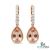 Teardrop Morganite & Diamond Dangle Earrings – Elegant Bridal Jewelry