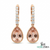 Teardrop Morganite & Diamond Dangle Earrings – Elegant Bridal Jewelry