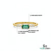 Mini Style Natural Emerald Baguette And Diamond Gift Ring - 14K Solid Gold Women Real Emerald Ring