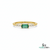 Mini Style Natural Emerald Baguette And Diamond Gift Ring - 14K Solid Gold Women Real Emerald Ring