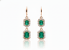 6.50 carat Emerald Cut Natural Emerald Drop Earrings In 14k Solid Gold Minimalist Elegant Design Anniversary gift
