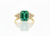 Emerald Cut Natural Emerald & Diamond Statement Ring in 14K Gold Minimalist Fine Jewelry