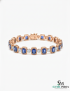 Elegant Emerald Cut Tanzanite Bracelet with Diamond Accents – Gift for Her