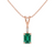 Elegant 1.03 carat Emerald cut Natural Emerald and Baguette Diamond Drop Pendant