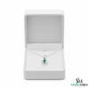 Natural Oval Green Emerald Teardrop Pendant For Woman