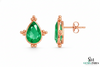 Pear Cut Emerald Stud Earrings – Teardrop Green Gemstone Minimalist Fine Jewelry for Women