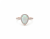 Pear Shape Opal Ring with Diamonds 14k and 18K Gold Statement Ring