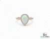 Pear Shape Opal Ring with Diamonds 14k and 18K Gold Statement Ring