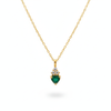 1.90 carat Natural Emerald Heart Pendant with Diamond Accents in 14k Gold