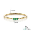 Elegant Three Emerald Ring - Dainty Minimal Silver Stacking Ring