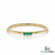 Elegant Three Emerald Ring - Dainty Minimal Silver Stacking Ring