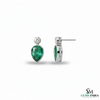Teardrop Emerald Diamond Stud Drop Earrings – Fine Emerald Jewelry