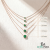 Dainty Emerald Necklace in 14K Gold Minimalist Round Emerald