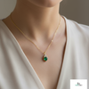 1.90 carat Natural Emerald Heart Pendant with Diamond Accents in 14k Gold